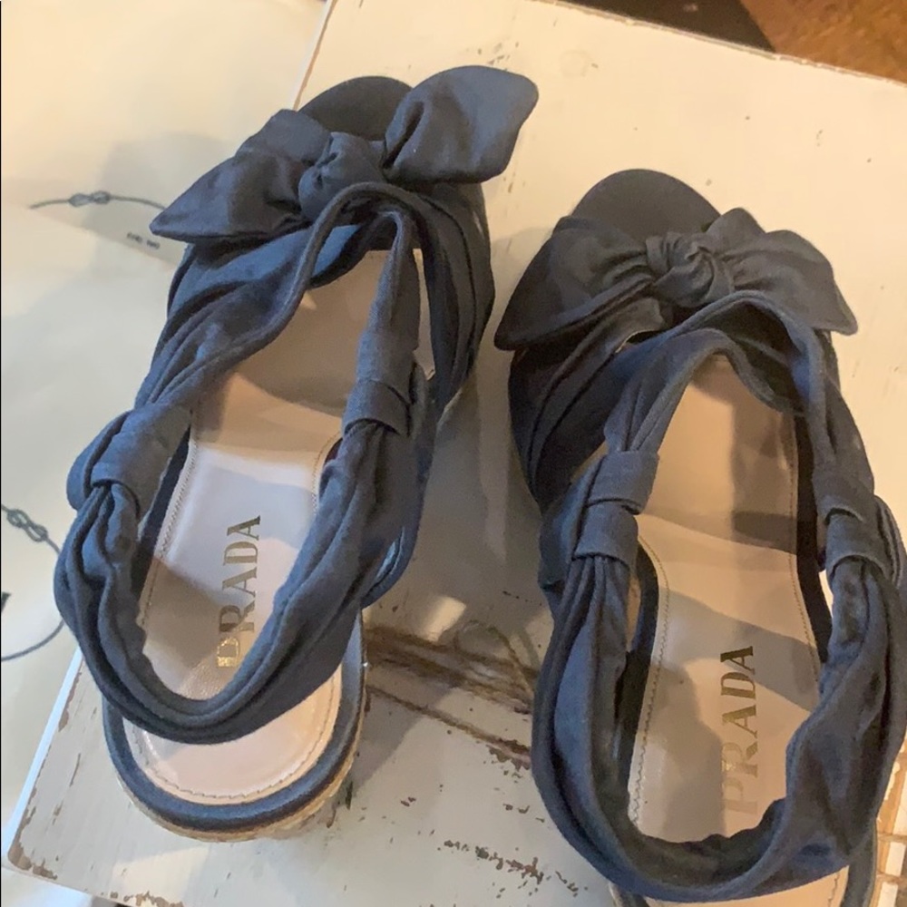 Prada bow cork wedges - Picture 4 of 9